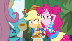 Size: 1920x1080 | Tagged: safe, screencap, applejack, fluttershy, pinkie pie, better together, equestria girls, sunset's backstage pass!