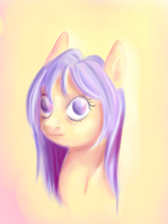 Size: 2487x3315 | Tagged: safe, artist:coco-drillo, oc, earth pony, pony, bust, colourful, orange coat, portrait, purple eyes, purple mane, solo