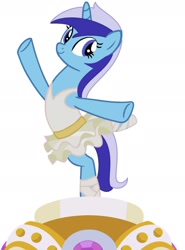 Size: 1280x1726 | Tagged: safe, artist:brightstar40k, minuette, pony, unicorn, a royal problem, arabesque, ballerina, ballet, ballet pose, ballet slippers, clothes, dancing, female, minuetterina, music box, one arm up, one leg out, pose, show accurate, solo, tutu, tututiful