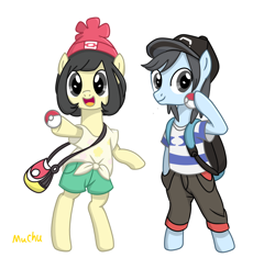 Size: 3300x3096 | Tagged: source needed, safe, artist:muchu, derpibooru import, pony, bipedal, elio, pokémon, ponified, ponymon, selene, underhoof