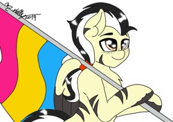 Size: 973x685 | Tagged: safe, artist:theuzbee, oc, oc:theuz bee, oc:theuzbee, pegasus, pony, flag, pansexual, pride, pride month