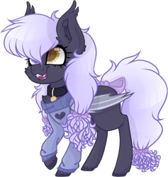 Size: 756x797 | Tagged: safe, artist:_spacemonkeyz_, derpibooru import, oc, oc:wine, bat pony, pony, clothes, cute, female, heterochromia, mare, ocbetes, simple background, solo, sweater, transparent background