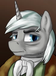 Size: 1024x1379 | Tagged: safe, artist:dukevonkessel, oc, oc only, pony, unicorn, equestria at war mod, blue eyes, bust, clothes, male, portrait, solo