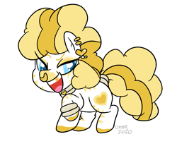 Size: 821x679 | Tagged: safe, artist:grodiechan, oc, oc:golden heart, pony, zebra, my little pony: pony life, albino, calarts