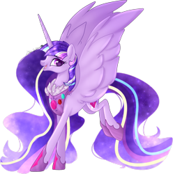 Size: 2902x2926 | Tagged: source needed, safe, artist:sora-choi, derpibooru import, twilight sparkle, twilight sparkle (alicorn), alicorn, pony, alternate design, female, jewelry, looking at you, mare, older, regalia, simple background, solo, transparent background, ultimate twilight