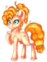 Size: 1644x2159 | Tagged: safe, artist:ilynalta, derpibooru import, pear butter, earth pony, pony, the perfect pear, applejack's mom, female, simple background, solo, speedpaint available, transparent background