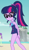 Size: 554x971 | Tagged: safe, derpibooru import, screencap, sci-twi, starlight, twilight sparkle, better together, equestria girls, forgotten friendship, background human, beach, beautiful, bedroom eyes, clothes, cropped, geode of telekinesis, magical geodes, rock horse, sexy, solo focus, swimsuit