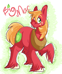 Size: 2048x2438 | Tagged: safe, artist:sunny-synopsis, big macintosh, earth pony, pony, cheek fluff, cute, eye clipping through hair, eyebrows visible through hair, high res, leg fluff, macabetes, male, solo, stallion, unshorn fetlocks