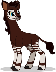 Size: 864x1114 | Tagged: safe, artist:mlp-trailgrazer, derpibooru import, oc, oc only, okapi, pony, ambiguous gender, quadrupedal, show accurate, simple background, solo, transparent background