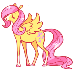 Size: 528x505 | Tagged: safe, artist:jester, derpibooru import, fluttershy, pegasus, pony, alternate character design