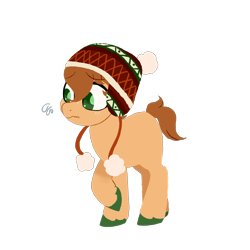 Size: 3500x3500 | Tagged: safe, artist:billygraze, oc, oc only, oc:pumpkin seed, earth pony, pony, blank flank, colored hooves, colt, hat, male, shy, simple background, solo, transparent background