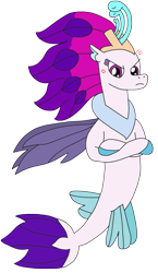 Size: 1807x3111 | Tagged: safe, artist:supahdonarudo, queen novo, seapony (g4), my little pony: the movie, angry, cross-popping veins, crossed hooves, queen novo is not amused, simple background, transparent background