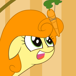 Size: 1440x1440 | Tagged: safe, artist:greenhoof, carrot top, golden harvest, earth pony, pony, carrot, female, food, mare, solo