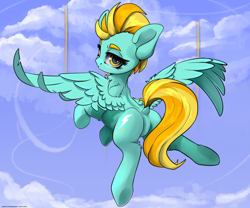 Size: 3000x2500 | Tagged: safe, artist:skitsroom, lightning dust, pegasus, pony, butt, dock, female, looking at you, looking back, mare, plot, solo