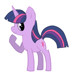 Size: 520x522 | Tagged: safe, artist:priorknight, twilight sparkle, unicorn twilight, pony, unicorn, female, mare, raised hoof, simple background, smiling, transparent background