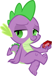 Size: 2391x3485 | Tagged: safe, artist:memnoch, spike, dragon, gem, simple background, sitting, solo, stupid sexy spike, transparent background, vector