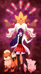 Size: 1024x1845 | Tagged: safe, artist:seviyummy, derpibooru import, twilight sparkle, twilight sparkle (alicorn), alicorn, equestria girls, alakazam, clefairy, female, growlithe, mega alakazam, pokémon, pokémon red and blue, pokémon x and y