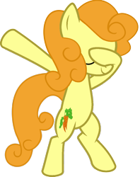 Size: 813x1024 | Tagged: safe, artist:uigsyvigvusy, artist:wissle, derpibooru import, carrot top, golden harvest, earth pony, pony, bipedal, covering eyes, cute, cutie top, dab, eyes closed, facehoof, female, mare, simple background, smiling, solo, trace, transparent background, vector