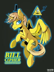 Size: 750x1000 | Tagged: safe, artist:z-y-c, pony, bill cipher, gravity falls, ponified