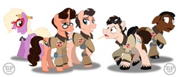 Size: 900x394 | Tagged: safe, artist:nanook123, grace manewitz, pony, egon spengler, ghostbusters, janine melnitz, peter venkman, ponified, raymond stantz, winston zeddemore