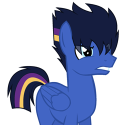 Size: 1168x1168 | Tagged: safe, artist:sapphireartemis, derpibooru import, oc, oc:sirius nightningale, pegasus, pony, male, offspring, parent:flash sentry, parent:twilight sparkle, parents:flashlight, simple background, solo, stallion, transparent background