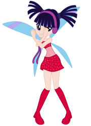 Size: 758x1055 | Tagged: safe, artist:lhenao, artist:princesssnowofc, human, equestria girls, barely eqg related, base used, boots, clothes, crossed arms, crossover, equestria girls style, equestria girls-ified, fairy, fairy wings, headphones, magic winx, musa, rainbow s.r.l, shoes, wings, winx club