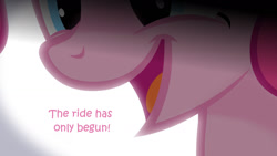 Size: 1280x720 | Tagged: safe, artist:jan, edit, pinkie pie, earth pony, pony, bronybait, the ride never ends