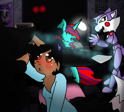 Size: 952x858 | Tagged: safe, artist:xgalacticxstudios18x, oc, alicorn, anthro, pony, alicorn oc, anthro with ponies, cindy the cat, five nights at candy's, photo
