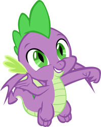 Size: 4450x5596 | Tagged: safe, artist:memnoch, spike, dragon, sweet and smoky, fist, happy, male, simple background, smiling, solo, transparent background, vector, winged spike