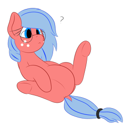 Size: 2000x2000 | Tagged: safe, artist:yannerino, oc, oc only, oc:flickswitch, earth pony, pony, belly, freckles, glasses, question mark, simple background, transparent background