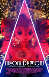 Size: 1945x3000 | Tagged: safe, artist:alexh-05, derpibooru import, anthro, demon, 3d, cyberpunk, eye of providence, female, film, glow, group, mare, movie, movie poster, my little pony, neon, poster, retro, source filmmaker