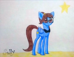 Size: 1124x868 | Tagged: safe, artist:dialysis2day, oc, oc:sally, pegasus, pony, bowtie, female, glasses, mare, solo, traditional art