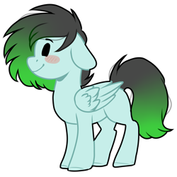 Size: 2000x2000 | Tagged: safe, artist:grapegrass, derpibooru import, oc, oc only, oc:gryph xander, pegasus, pony, blushing, chibi, gradient mane, happy, male, profile, simple background, smiling, solo, stallion, transparent background, wings, ych result