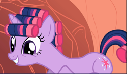 Size: 1357x791 | Tagged: safe, screencap, twilight sparkle, unicorn twilight, pony, unicorn, look before you sleep, cropped, cute, golden oaks library, hair curlers, solo, twiabetes