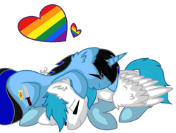 Size: 840x639 | Tagged: safe, artist:rainbowstormreal, derpibooru import, oc, oc:snowystratos, oc:swift blade, pony, base used, gay, male, oc x oc, shipping