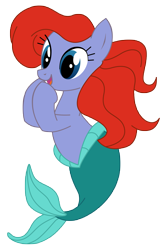 Size: 3129x4687 | Tagged: safe, artist:sunley, merpony, pony, ariel, crossover, ponified, simple background, solo, the little mermaid, transparent background