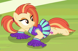 Size: 710x470 | Tagged: safe, screencap, shimmy shake, earth pony, pony, 2 4 6 greaaat, cheerleader, cropped, female, mare, solo
