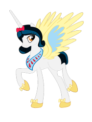 Size: 600x800 | Tagged: safe, artist:melody-serenata, alicorn, pony, alicornified, crossover, ponified, race swap, simple background, snow white, snow white and the seven dwarfs, solo, transparent background
