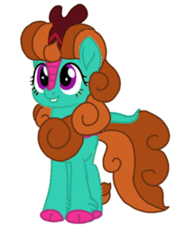 Size: 406x520 | Tagged: safe, artist:徐詩珮, derpibooru import, oc, oc only, oc:miber blaze, kirin, magical lesbian spawn, next generation, offspring, parent:autumn blaze, parent:glitter drops, parents:glitterblaze