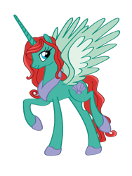 Size: 600x800 | Tagged: safe, artist:melody-serenata, alicorn, pony, alicornified, ariel, crossover, ponified, race swap, simple background, solo, the little mermaid, transparent background