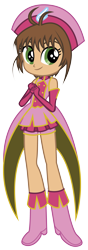 Size: 1401x3988 | Tagged: safe, artist:lhenao, artist:toybonnie54320, equestria girls, barely eqg related, base used, cardcaptor sakura, crossover, equestria girls-ified, sakura kinomoto, simple background, transparent background