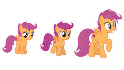 Size: 1280x720 | Tagged: safe, scootaloo, pegasus, pony, growing up is hard to do, age progression, comparison, cutie mark, female, filly, foal, mare, older, older scootaloo, small wings, the cmc's cutie marks, wings