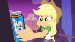 Size: 1920x1080 | Tagged: safe, artist:slamminu, edit, edited screencap, screencap, applejack, better together, equestria girls, rollercoaster of friendship, nos, solo