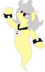 Size: 1293x2048 | Tagged: safe, artist:spk, oc, oc only, oc:spokey, ghost, ghost pony, pony, jewelry, necklace, show accurate, simple background, solo, spiked wristband, wristband