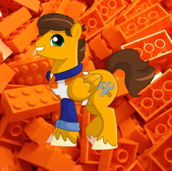 Size: 866x864 | Tagged: safe, artist:bronybase, artist:unikittybot, pony, base used, crossover, emmet brickowski, lego, ponified, the lego movie