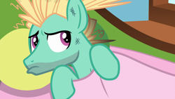 Size: 1280x720 | Tagged: safe, derpibooru import, screencap, zephyr breeze, pegasus, pony, flutter brutter, blanket, messy mane, sad