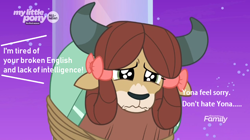Size: 920x516 | Tagged: safe, edit, edited screencap, screencap, yona, yak, she's all yak, abuse, background pony strikes again, crying, female, op is a cuck, op is trying to start shit, psychological abuse, sad, yonabuse