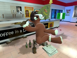 Size: 1024x768 | Tagged: safe, artist:horsesplease, trouble shoes, 3d, christmas, christmas tree, drunk, drunken shoes, gmod, happy, holiday, tree