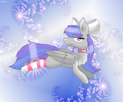 Size: 1474x1228 | Tagged: safe, artist:xgalacticxstudios18x, oc, oc only, pegasus, pony, bow, chest fluff, clothes, socks, solo, striped socks