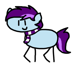 Size: 622x553 | Tagged: safe, artist:theartisttree, oc, oc:theartisttree, earth pony, pony, clothes, full body, mane, nutshell stick ponies, purple, scarf, simple, smiling, solo, stick figure, stick ponies, stick pony, stickpony, tail